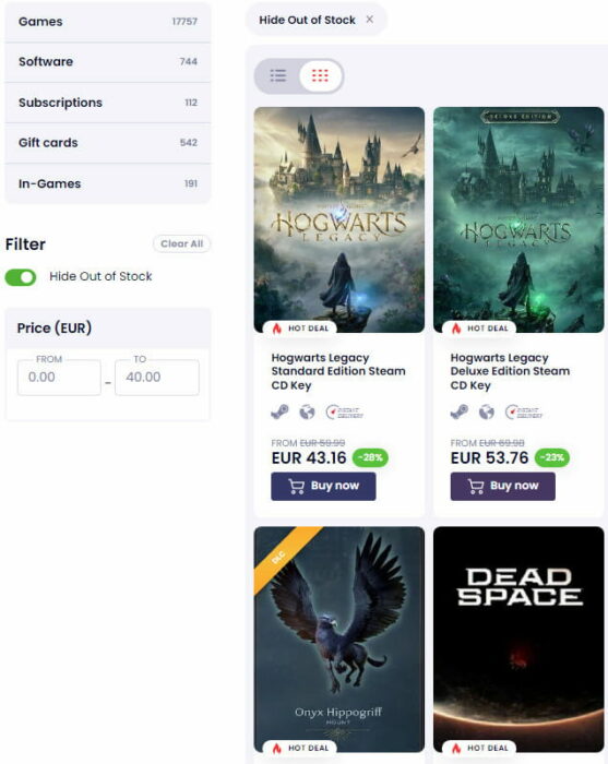 What can you buy on K4G?